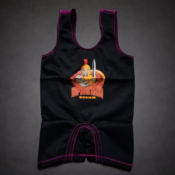 Spartan Squat Suit with Magenta Thread